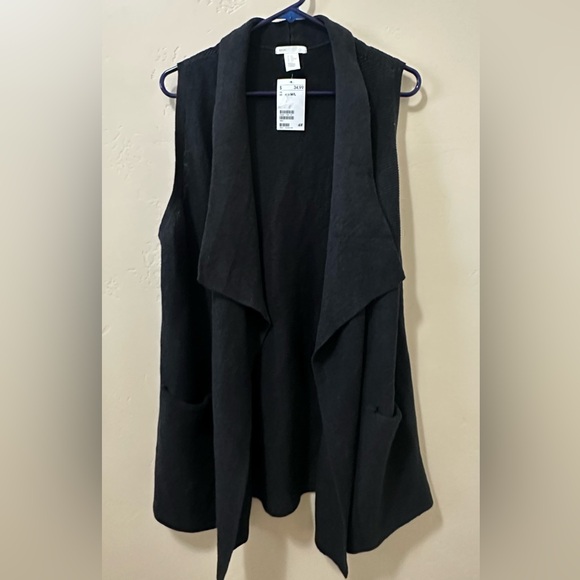 NWT- H&M Women’s Black oversize sleeveless Sweater Vest- Size M/L - Picture 3 of 7